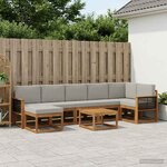 vidaXL Ensemble de canapés d'extérieur 8 Pièces Naturel et gris clair