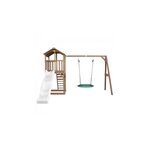 AXI Beach Tower avec balancoire nid  Marron Toboggan Blanc