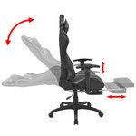 Vidaxl chaise de bureau inclinable avec repose-pied gris