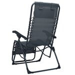 vidaXL Chaise pliable de terrasse Gris Textilène