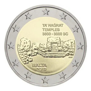 2 euros commémorative Malte 2019 - Temples Ta Hagrat.