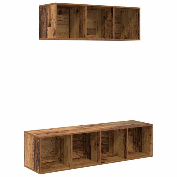 vidaXL Ensemble de meubles TV 2 Pièces Bois ancien 37 x 37 x 142.5 cm