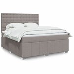 vidaXL Sommier à lattes de lit avec matelas Taupe 180x200 cm Tissu