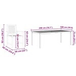 vidaXL Ensemble repas jardin 9 Pièces Bois Naturel 200 x 100 x 75 cm