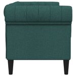 vidaXL Canapé Chesterfield 2 places vert foncé tissu