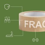 Pack and Move - Lot 6 rouleaux ruban adhésif kraft "Fragile" pour emballage et déménagement - 50 m - 1 dévidoir offert - Qualité Premium