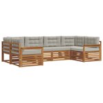 vidaXL Ensemble de canapés d'extérieur 6 pc Gris Naturel et Clair