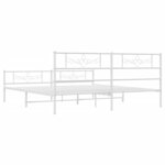 vidaXL Cadre de lit métal avec tête de lit/pied de lit blanc 183x213cm