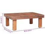 vidaXL Table basse 60x45x23 cm bois d'acajou massif
