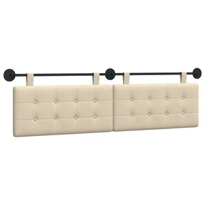 vidaXL Tête de lit suspendue Crème Tissu
