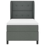 vidaXL Lit box spring avec matelas Gris foncé 90x200 cm en tissu