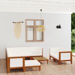 vidaXL Salon de jardin 10 Pièces avec coussins bois d'acacia solide