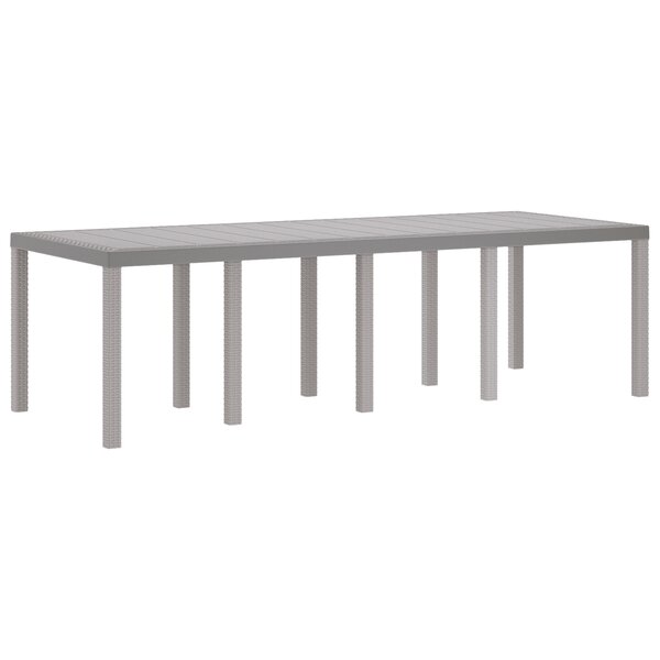 vidaXL Table de jardin Gris clair 250x100x73 cm Poly Rattan
