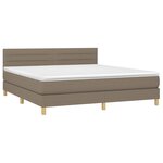 vidaXL Sommier à lattes de lit avec matelas Taupe 160x200 cm Tissu
