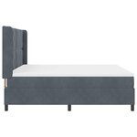 vidaXL Lit à Ressorts avec Matelas LED Gris foncé 180 x 200 cm Velours