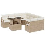 vidaXL Ensemble de canapé de jardin 9 Pièces Beige et crème polyrotin