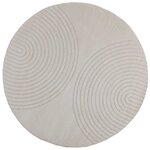 vidaXL Tapis de surface Rond HUARTE Crème Ø 160 CM Polyester