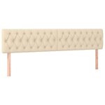 vidaXL Sommier à lattes de lit avec matelas Crème 200x200 cm Tissu