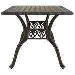 vidaXL Table de jardin bronze 150x90x72 cm aluminium coulé