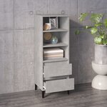 vidaXL Buffet haut Gris béton 40x36x110 cm Bois d'ingénierie