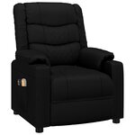 vidaXL Fauteuil électrique de massage Noir Similicuir