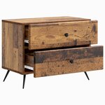 vidaXL Cabinet de chevet avec tiroir Bois ancien 62 x 34 5 x 47 5 cm