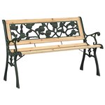 Banc de jardin vidaXL avec dossier à motif de roses 116 cm en bois