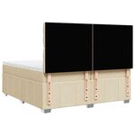 vidaXL Sommier à lattes de lit avec matelas Crème 200x200 cm Tissu