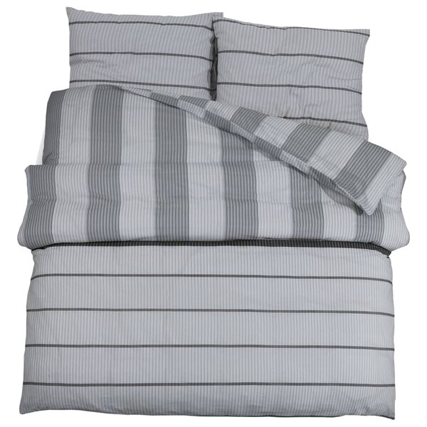 vidaXL Ensemble de housse de couette Gris 200x220 cm Coton