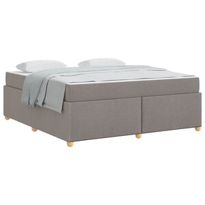 vidaXL Cadre de lit avec matelas Taupe 180 x 200 cm tissu