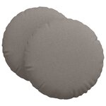vidaXL Coussins de siège 2 pc Tissu Taupe Ø80 x 29 cm