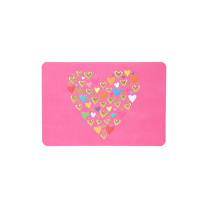 Mini carte de voeux avec enveloppe - amour / amitié - grand coeur petits coeurs