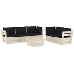 vidaXL Salon de jardin palette 6 Pièces avec coussins bois d'épicéa