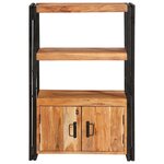vidaXL Bibliothèque avec portes Marron Bois d'acacia massif et métal