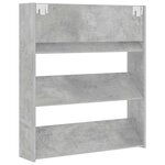 vidaXL Armoire à chaussures murale Gris béton 80x18x90 cm Aggloméré