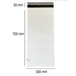 Lot de 50 pochettes plastiques n°1 grand format - 60microns - 300x700+50mm