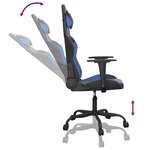 vidaXL Chaise de jeu de massage Noir et bleu Similicuir