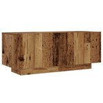 vidaXL Meuble TV avec lumières LED vieux bois bois d'ingénierie