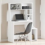 vidaXL Bureau avec étagères blanc 100x45x140 cm bois d'ingénierie