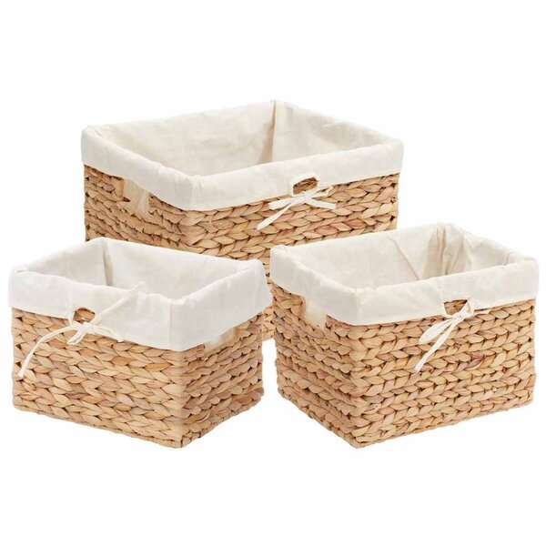 vidaXL Paniers de rangement 3 Pièces Naturel 35 x 30 x 25 cm