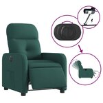 vidaXL Fauteuil inclinable électrique Vert foncé Tissu