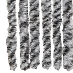 vidaXL Rideau anti-mouches gris et noir et blanc 100x220 cm chenille