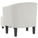 vidaXL Fauteuil avec repose-pied blanc similicuir