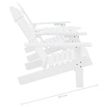 vidaXL Chaises de jardin Adirondack avec table bois de sapin blanc