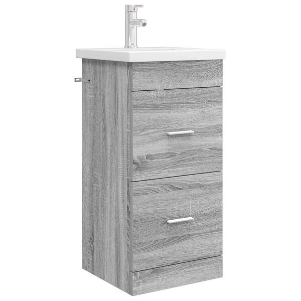 vidaXL Meuble de salle de bain avec évier Sonoma gris