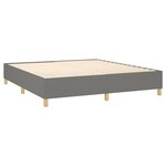 vidaXL Sommier à lattes de lit avec matelas Gris foncé 200x200cm Tissu