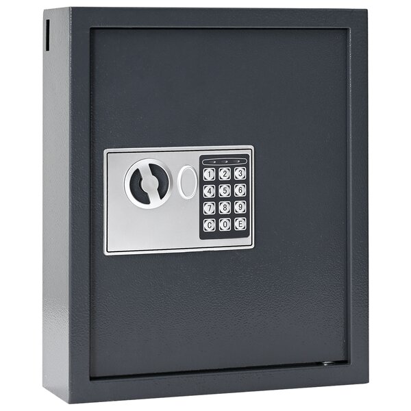 vidaXL Coffre-fort à serrure à clavier Gris gunmetal Acier  Chrome Moyen