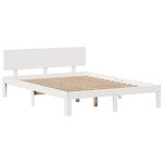 vidaXL Lit bibliothèque sans matelas blanc 120x190 cm bois pin massif