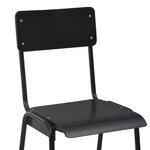 vidaXL Chaises de bar lot de 6 noir contreplaqué solide et acier