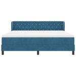vidaXL Lit à ressorts avec matelas Bleu foncé 180 x 200 cm Velours